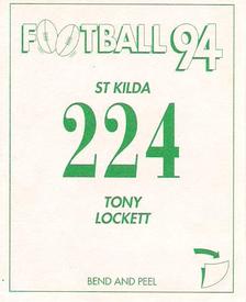 1994 Select AFL Stickers #224 Tony Lockett Back